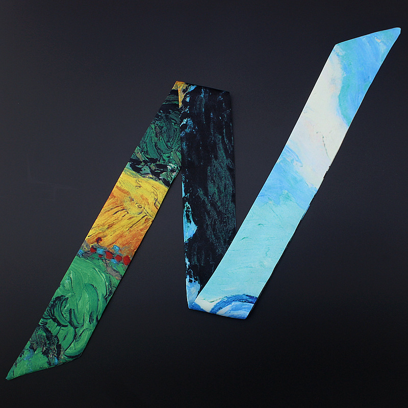 Șal inspirat de Van Gogh pentru genți, poliester Twill, brand MCMATO, stil Fashion Commuter