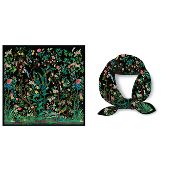 Šal od svile twill, mali kvadratni šal, Mori prirodni stil, 53×53 cm, ljetni modni dodatak
