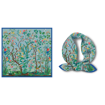 Šal od svile twill, mali kvadratni šal, Mori prirodni stil, 53×53 cm, ljetni modni dodatak