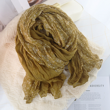 Șal din poliester cu model floral, țesătură simplă, stil proaspăt și dulce