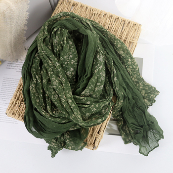 Șal din poliester cu model floral, țesătură simplă, stil proaspăt și dulce