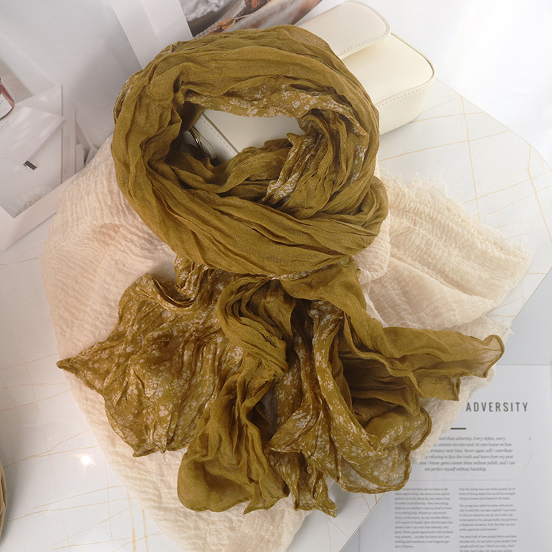 Șal din poliester cu model floral, țesătură simplă, stil proaspăt și dulce