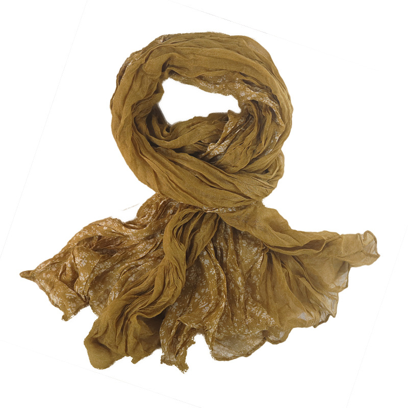 Șal din poliester cu model floral, țesătură simplă, stil proaspăt și dulce