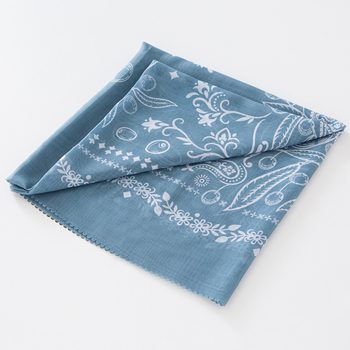 Șal pătrat din fir Bali, cu imprimeu floral, tricotat warp-knit, accesoriu decorativ, Primăvara 2024