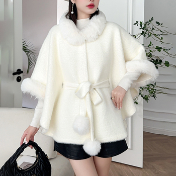 Ženski zimski kaput-šal s dugim rukavima, vlakna od poliestera, jacquard pletenje, održava toplinu, elegantan ženski kardigan stil