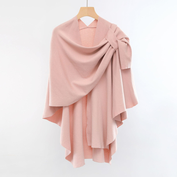 Ženski dijagonalno pleteni šal, jesen-zima moda, monokromatski uzorak, warp pletenje, osnovna vlakna, zadržava toplinu