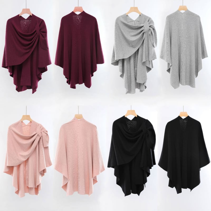 Ženski dijagonalno pleteni šal, jesen-zima moda, monokromatski uzorak, warp pletenje, osnovna vlakna, zadržava toplinu