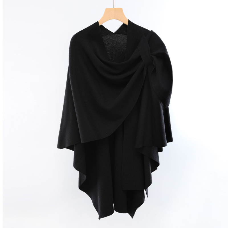 Ženski dijagonalno pleteni šal, jesen-zima moda, monokromatski uzorak, warp pletenje, osnovna vlakna, zadržava toplinu