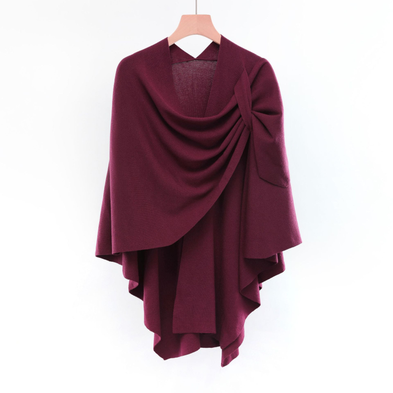 Ženski dijagonalno pleteni šal, jesen-zima moda, monokromatski uzorak, warp pletenje, osnovna vlakna, zadržava toplinu