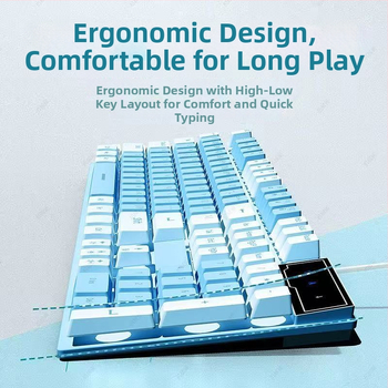 Káblová klávesnica s ≥98 klávesami, ergonomický dizajn, ne‑mechanická