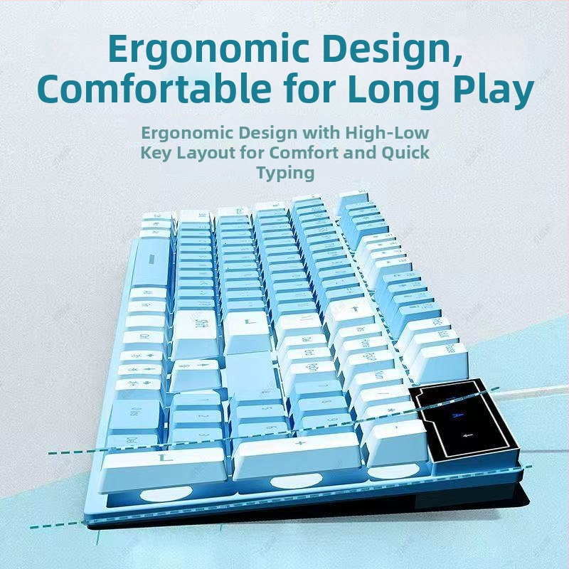 Káblová klávesnica s ≥98 klávesami, ergonomický dizajn, ne‑mechanická