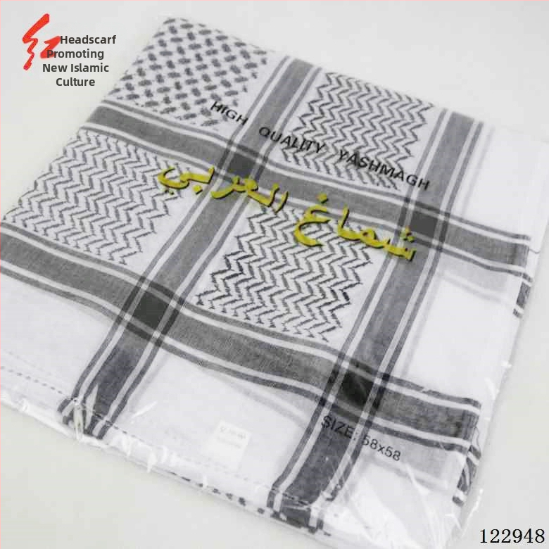 Puuvillane peakatte sall, retro-etiiline ruuduline, käsitsi kootud, dekoratiivne meestele