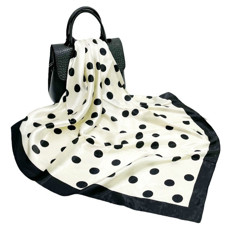 Kvadratni satenski šal s točkama, poliester twill, otisak, ljeto 2024, porijeklo Jinhua