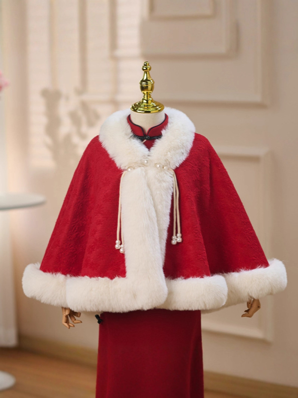 Bērnu pelerīne ar kapuci, bieza ziemas jaka ar fleece iekšējo oderi, poliestera audums ar kokvilnas odere, meitenēm