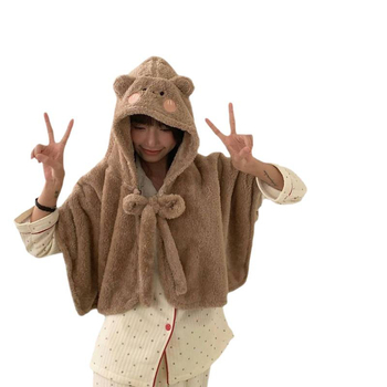 Kapucnasta deka od pliša – satenska tkanina, jednobojni uzorak, za jesen, unisex