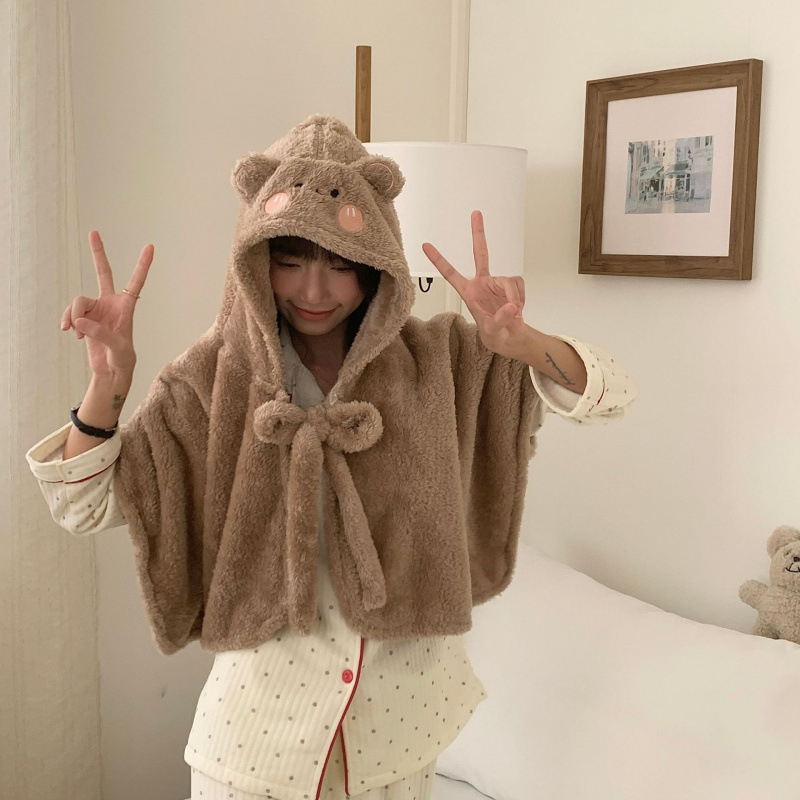 Kapucnasta deka od pliša – satenska tkanina, jednobojni uzorak, za jesen, unisex