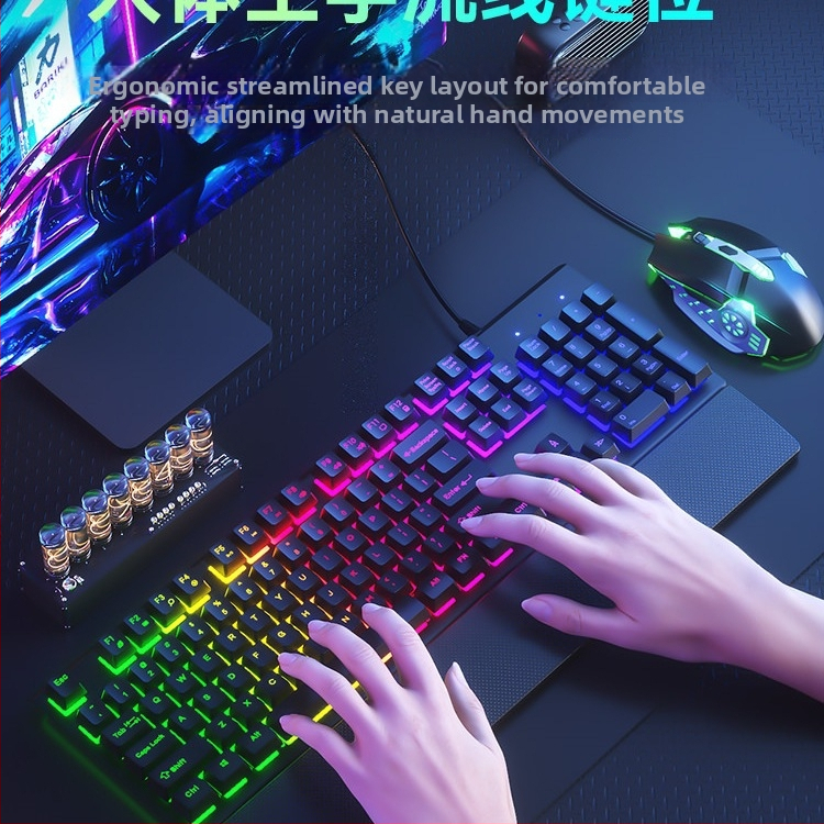 Sada klávesnice a myši, káblová, tichá, mechanický pocit, USB