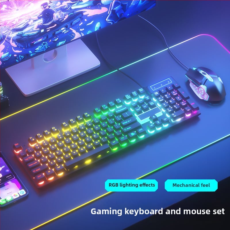 Sada klávesnice a myši, káblová, tichá, mechanický pocit, USB