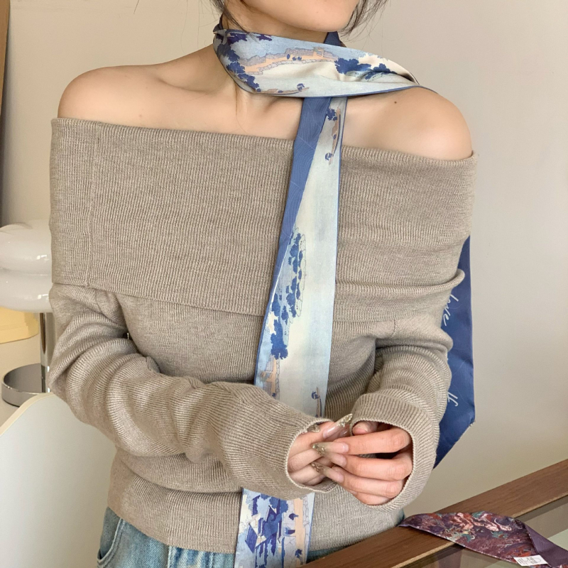 Užinski poliester šal za kosu, proljeće, warp-knit tkanina, svjež i sladak stil, otisak
