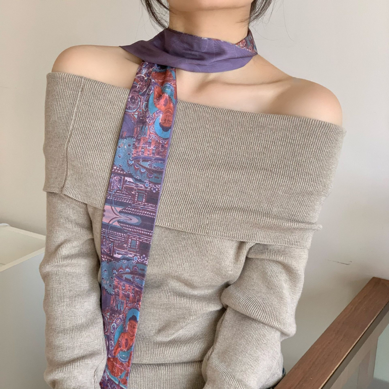 Užinski poliester šal za kosu, proljeće, warp-knit tkanina, svjež i sladak stil, otisak
