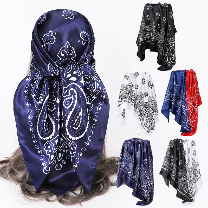 Полиестер квадратен шал с Paisley принт, Twill тъкан, повече от 96% полиестер, квадратен стил, лятна колекция 2025