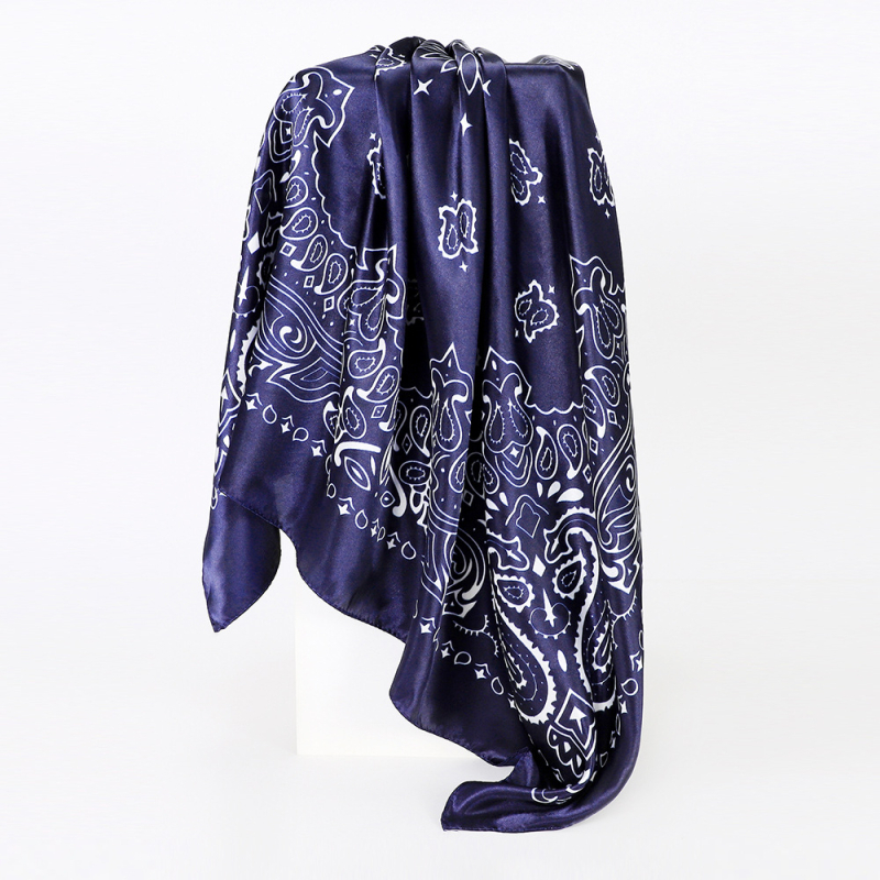 Полиестер квадратен шал с Paisley принт, Twill тъкан, повече от 96% полиестер, квадратен стил, лятна колекция 2025