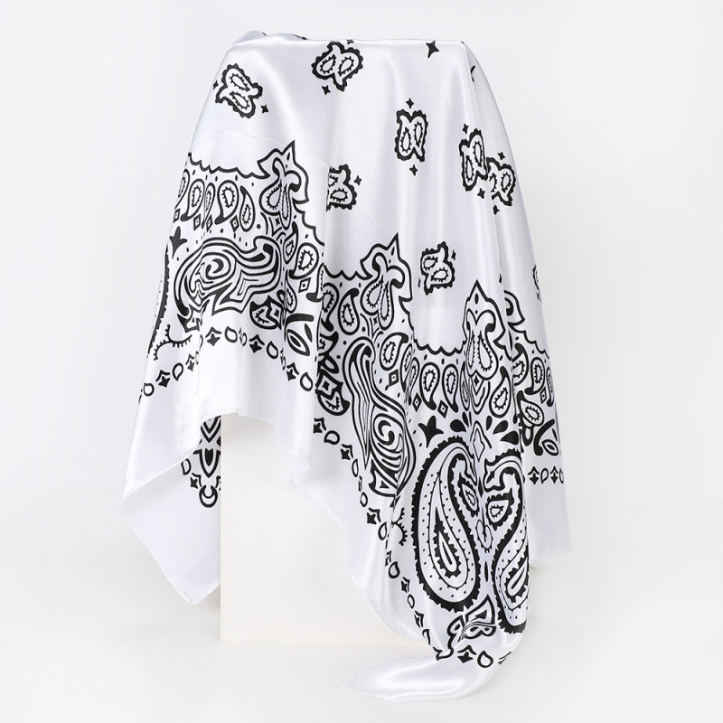 Полиестер квадратен шал с Paisley принт, Twill тъкан, повече от 96% полиестер, квадратен стил, лятна колекция 2025