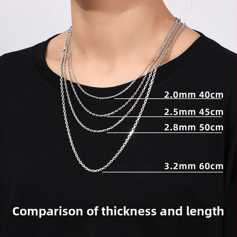 S925 sudraba kaklarota – džempera ķēde, pāra stilā, oriģināls dizains