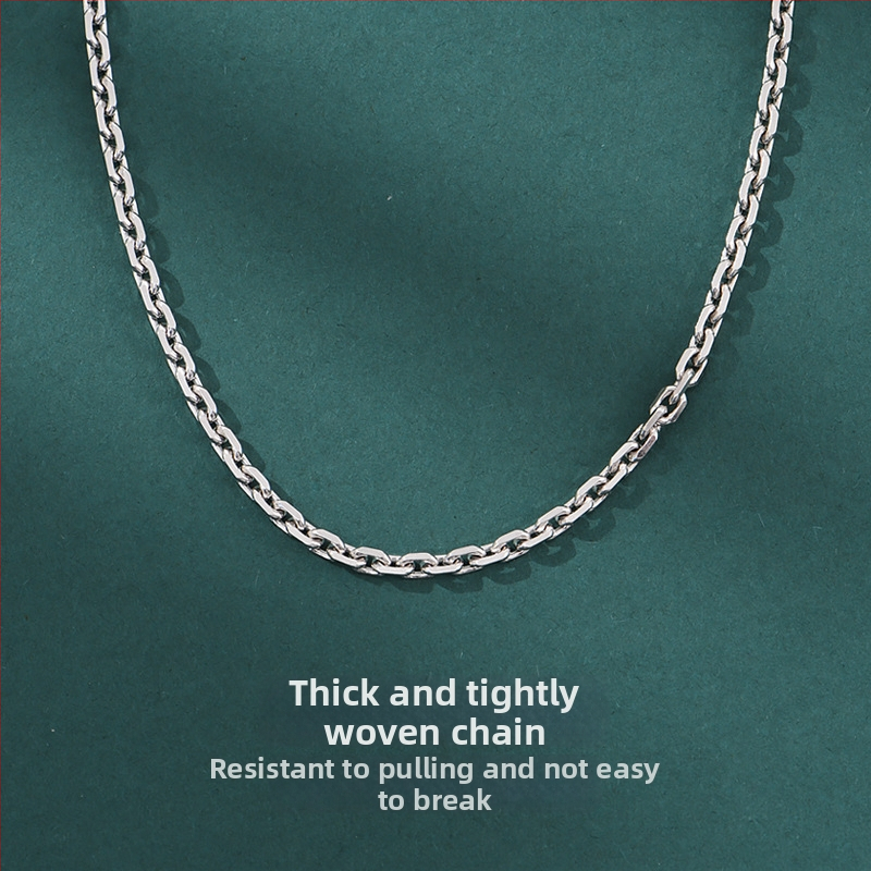 S925 sudraba kaklarota – džempera ķēde, pāra stilā, oriģināls dizains