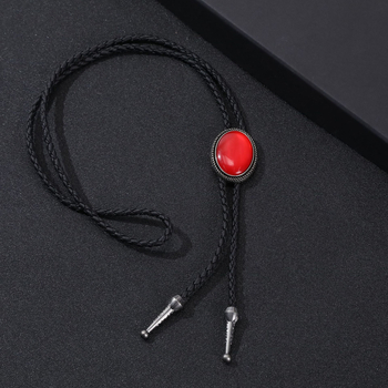 Pikk kaelakee kivipendliga, geomeetriline sulam lüli, retro stiil, unisex