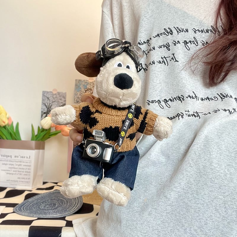 Shuntai плюшено куче-подвеска за кола и чанта — къс плюш, пълнеж PP памук, персонализирани мостри