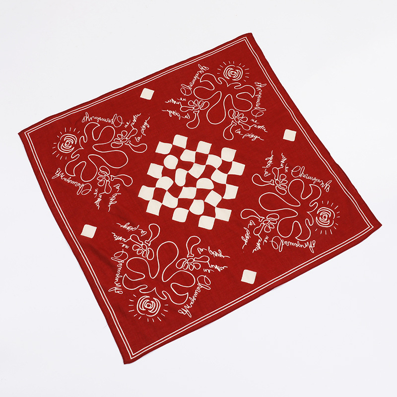 Jiechen Clothing Τενσελ Τετράγωνη Εσάρπα – Εκτυπωμένο streetwear hip hop, Πολυλειτουργική αθλητική εσάρπα, 100% Lyocell ίνες