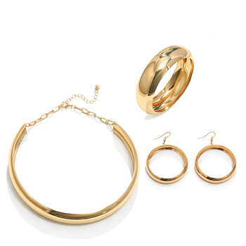 Set naušnica od zlitine, elektroplatiniranje, oblik jednostavnog kruga, uključuje naušnice, ogrlicu i narukvice, uzorci Ljubav / Kap / Zvono
