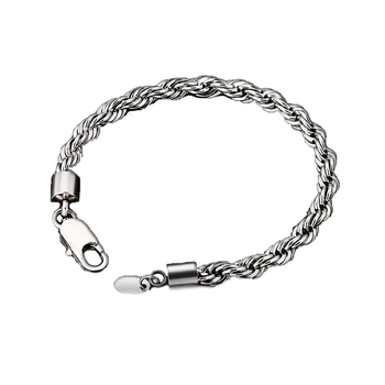 Muški set nakita: 6 mm titan čelik, pozlata 18K, twist lanac — set ogrlice i narukvice s geometrijskim privjeskom