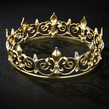 Krona za glavu od legure, oblik vrha pištolju, unisex, retro stil, elektroplatiranje; visina 5,5 cm, promjer 17 cm, težina 165 g.