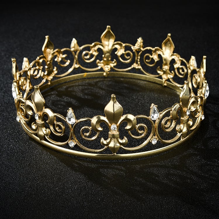 Krona za glavu od legure, oblik vrha pištolju, unisex, retro stil, elektroplatiranje; visina 5,5 cm, promjer 17 cm, težina 165 g.