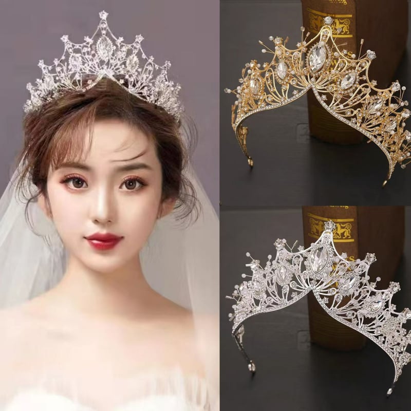 Diadem od legure s K9, kristali, elektroplatiranje, korejski stil, svadbeni dodatak za mladenku