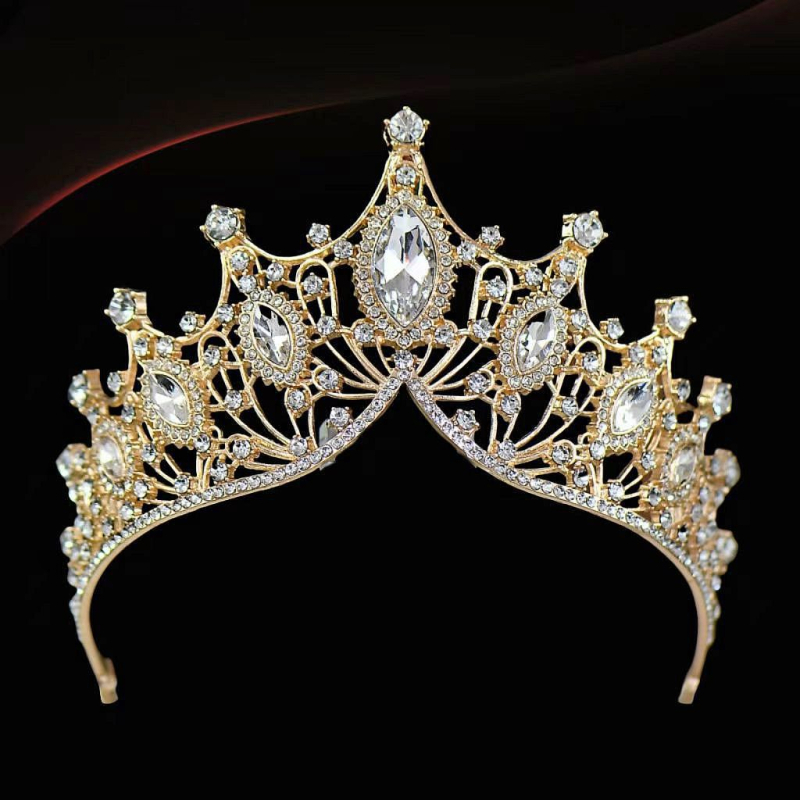 Diadem od legure s K9, kristali, elektroplatiranje, korejski stil, svadbeni dodatak za mladenku