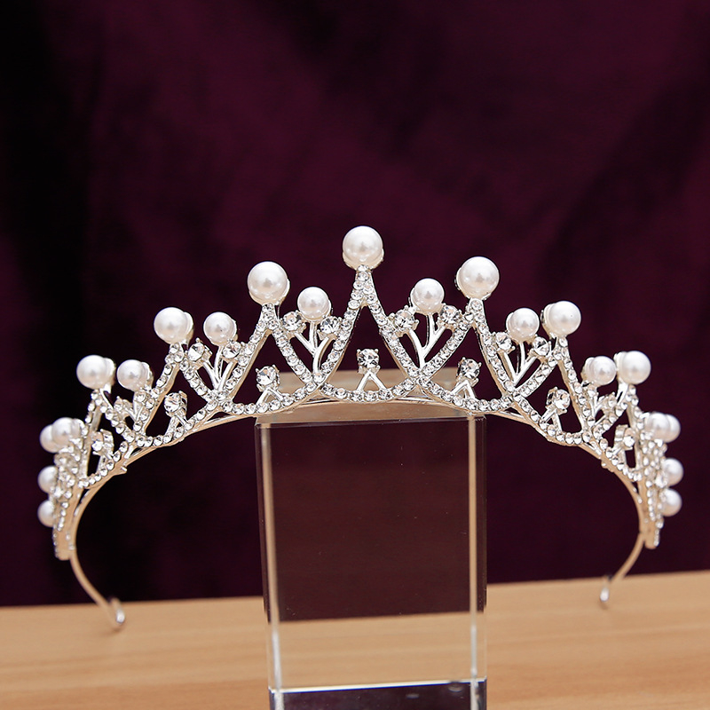 Vjenčana tiara za glavu s kristalima, dizajn princeze, za svadbenu ceremoniju