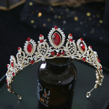 Vjenčana kruna za kosu u europskom stilu, legura s kristalima, elektroplatiranje