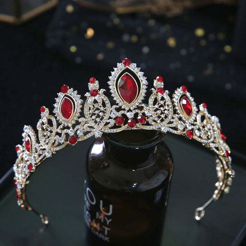 Vjenčana kruna za kosu u europskom stilu, legura s kristalima, elektroplatiranje