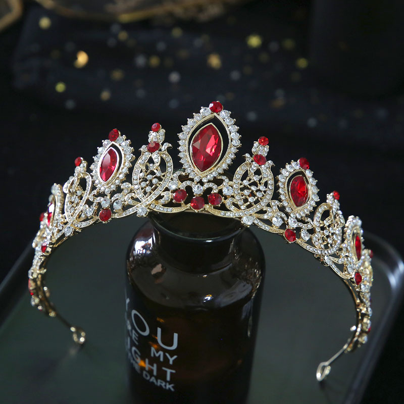 Vjenčana kruna za kosu u europskom stilu, legura s kristalima, elektroplatiranje