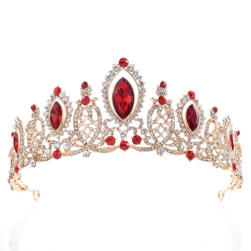 Vjenčana kruna za kosu u europskom stilu, legura s kristalima, elektroplatiranje