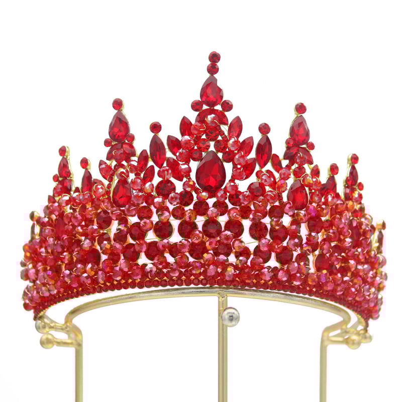 Barokna kruna za kosu za nevjeste, od legure, kristali 5A i stakleni kristali, elektroplatirano