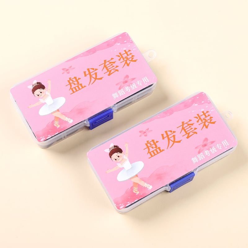 Детски аксесоари за прическа за танци — ръчна изработка, мрежеста кок прическа с У-образна щипка, решетъчна шарка, странични щипки за коса, индивидуално опаковано