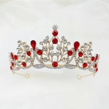 Barokni dječji tiara za kosu, zlitina, bijeli kristali, ručno izrađeno