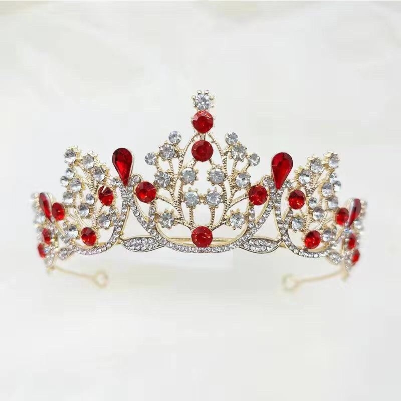 Barokni dječji tiara za kosu, zlitina, bijeli kristali, ručno izrađeno