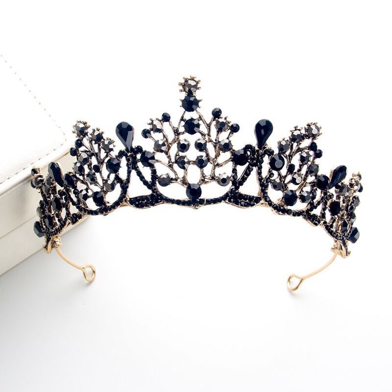 Barokni dječji tiara za kosu, zlitina, bijeli kristali, ručno izrađeno