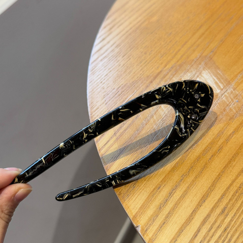 Igla za kosu s okruglim dijamantnim detaljem, dvostrani vilica dizajn, stil mašna, materijal: octena kiselina, proljeće 2025