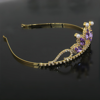 Dječji klips za kosu u obliku krune sa kristalima, oblik suze, elektroplatiranje, u stilu zvijezde